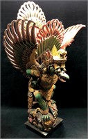 Vintage Carved Wood Polychrome "Garuda" Sculpture
