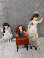 Vintage Porcelain Dolls (4) Lot