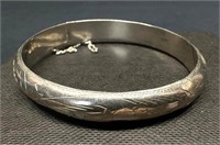 Sterling Silver Hinged Bangle Bracelet