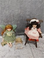 Vintage Porcelain Dolls (3) Lot