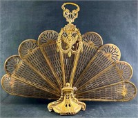 Late 19th Century Peacock Fan Fireplace Screen