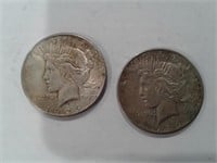(2) 1926-S Silver Peace $'s