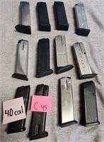 P - LOT OF 12, 40 CAL AMMO MAGS (C45)