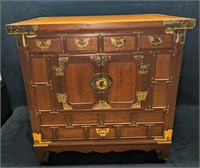Burl Wood Vintage Chinese Apothecary Cabinet B