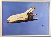 Framed Frank Juge Cigar Space Shuttle Balloon Phot