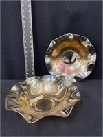 Pair of Vintage Carnival Glass Bowls