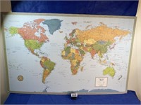 Rand McNally World Map on Styrofoam Board,
