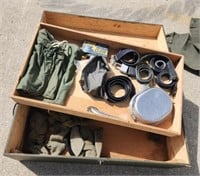 Military wooden box with inventory
