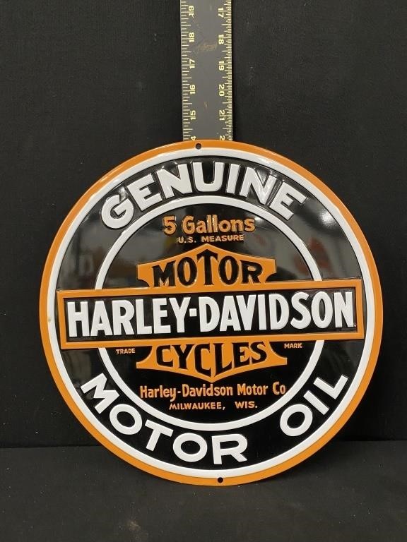 Harley Davidson Round Advertising Sign