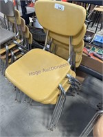 5 STACKABLE CHAIRS, GOLD