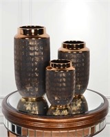 Set of 3 Copper illusion Vases