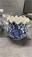 Blue & White Vase Small Collectible Ceramic Andrea