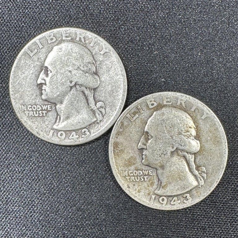 1943-S & 1943 Washington Silver Quarters