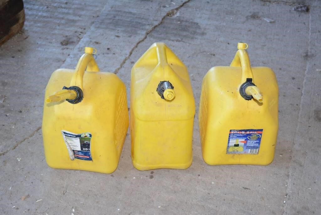 3 YELLOW FUEL CANS