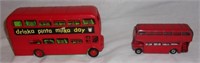 Vintage double decker bus toys.