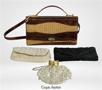 Genuine Crocodile Skin Lady's Shoulder Bag & Vinta