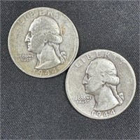 1944-S & 1944 Washington Silver Quarters