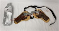 Vintage Roy Rogers Double Holster & Toy Gun Set