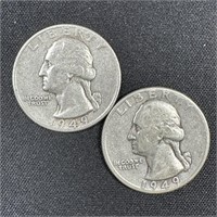 1949-D & 1949 Washington Silver Quarters