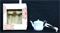 Wedgewood blue teapot ornament in org box