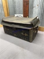 OLD SUITCASE, HAS TEARS IN LEATHER