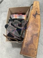 OLD BLANKETS, LEATHER RIFLE CASE