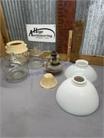 2 BOXES--FINGER LAMPS, LAMP SHADES, SOCK STRETCHER