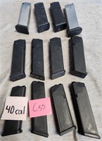 P - LOT OF 12, 40 CAL AMMO MAGS (C55)