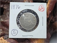 1876 Seated Liberty Silver Quarter Dollar - Nice