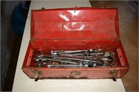 METAL TOOLBOX WITH ASSORTED WRENCHES