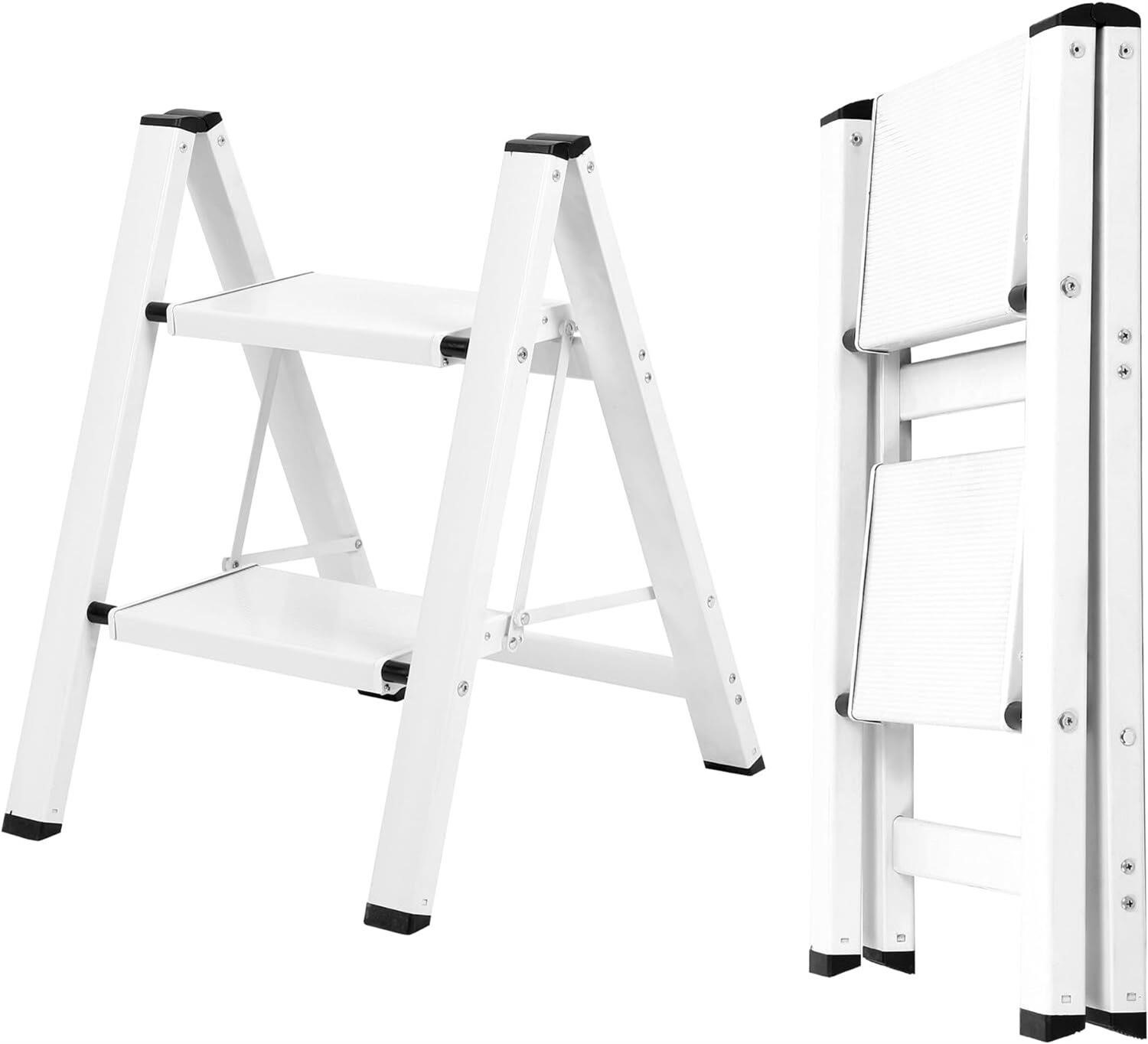 2-Step Ladder  Aluminum  330lbs (White)