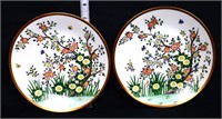 Pair vntg German porcelain Louisa Reggiani plates