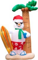 Holidayana 8 ft Christmas Inflatable Surfing Snowm