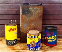 Lot of 4 vintage advertising cans