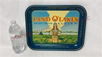 Vtg Land O' Lakes Butter Indian Girl Metal Tray