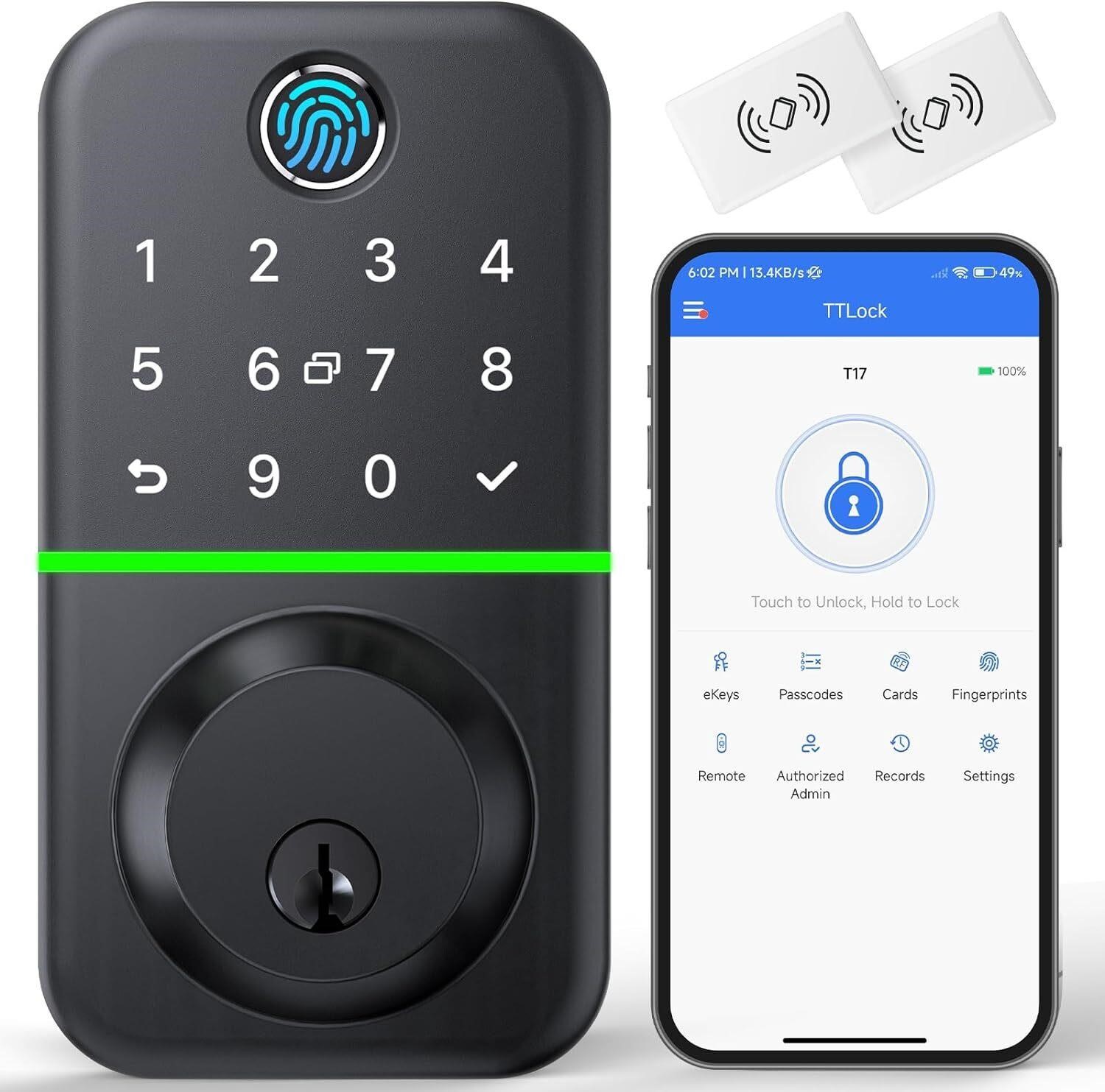 Smart Door Lock Deadbolt with Keypad: Keyless Entr