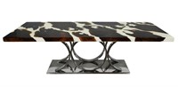 Bayshore Artistic Floating Teak Table with Stainle