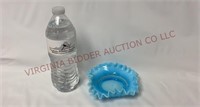 Fenton Glass Blue Opalescent Hobnail Candy Dish