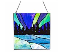 12.5"H River of goods Northern Lights glass panel