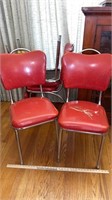 (4) RED 1950'S RETRO  CHAIRS
