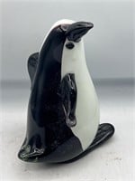 Art glass penguin paperweight decor