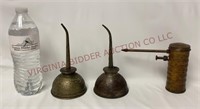 Vintage Pump Oil Cans & Brass Finger Pump Oiler
