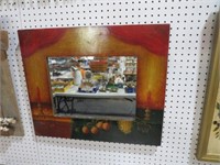 PAINTED BEVELED WALL MIRROR
