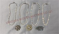 Crystal Necklaces & Brooch Pins