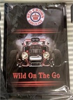 Red crown gasoline wild on the go sign