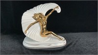 Art Deco Ceramic Fan Dancer Sculpture