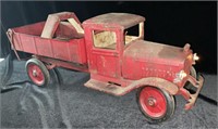 Antique Pressed Steel Toy Buddy L Red Dump Truck