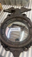 Porthole mirror with eagle bow glass