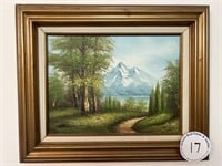 Mountain, Lake, Forest, County Lane Painting