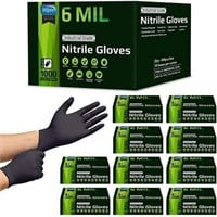 Nitrile Gloves  Black - 6Mil  1000 Count  Small